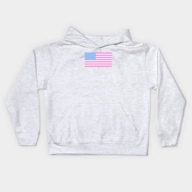 USA Flag Baby Pink Kids Hoodie by lukassfr